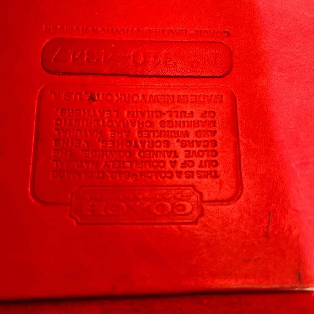 Vintage Coach Red Leather Slim Handle Clutch Bag - Picture 5 of 7